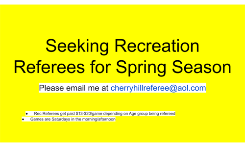 Seeking Spring Recreation Referees 